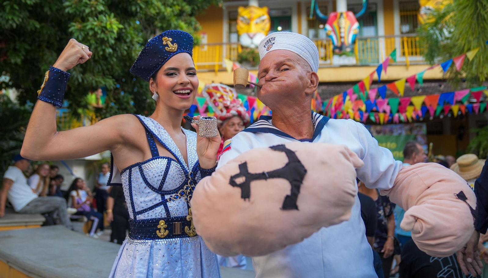 Reina Salwa con el 'Popeye barranquillero'.