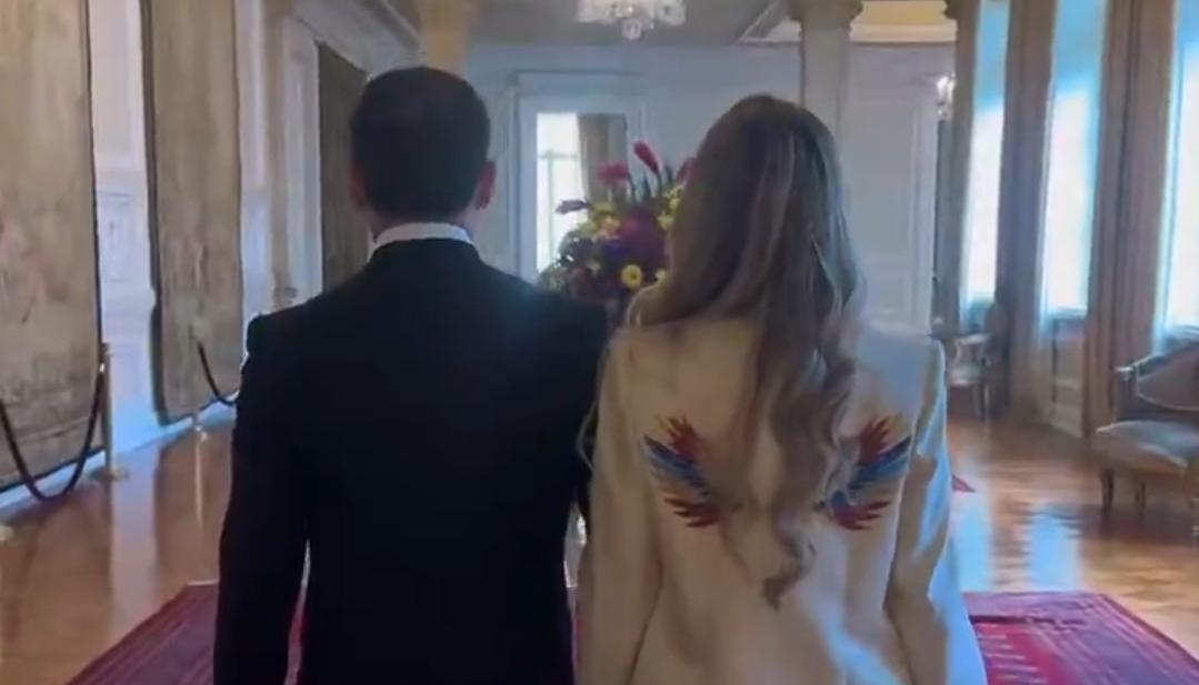 Abelardo De La Espriella y su esposa en la Casa de Nariño