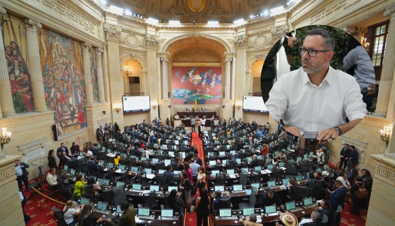 Imagen de la Cámara de Representantes y el Ministro de Vivienda, Jaime Andrés Beltrán.