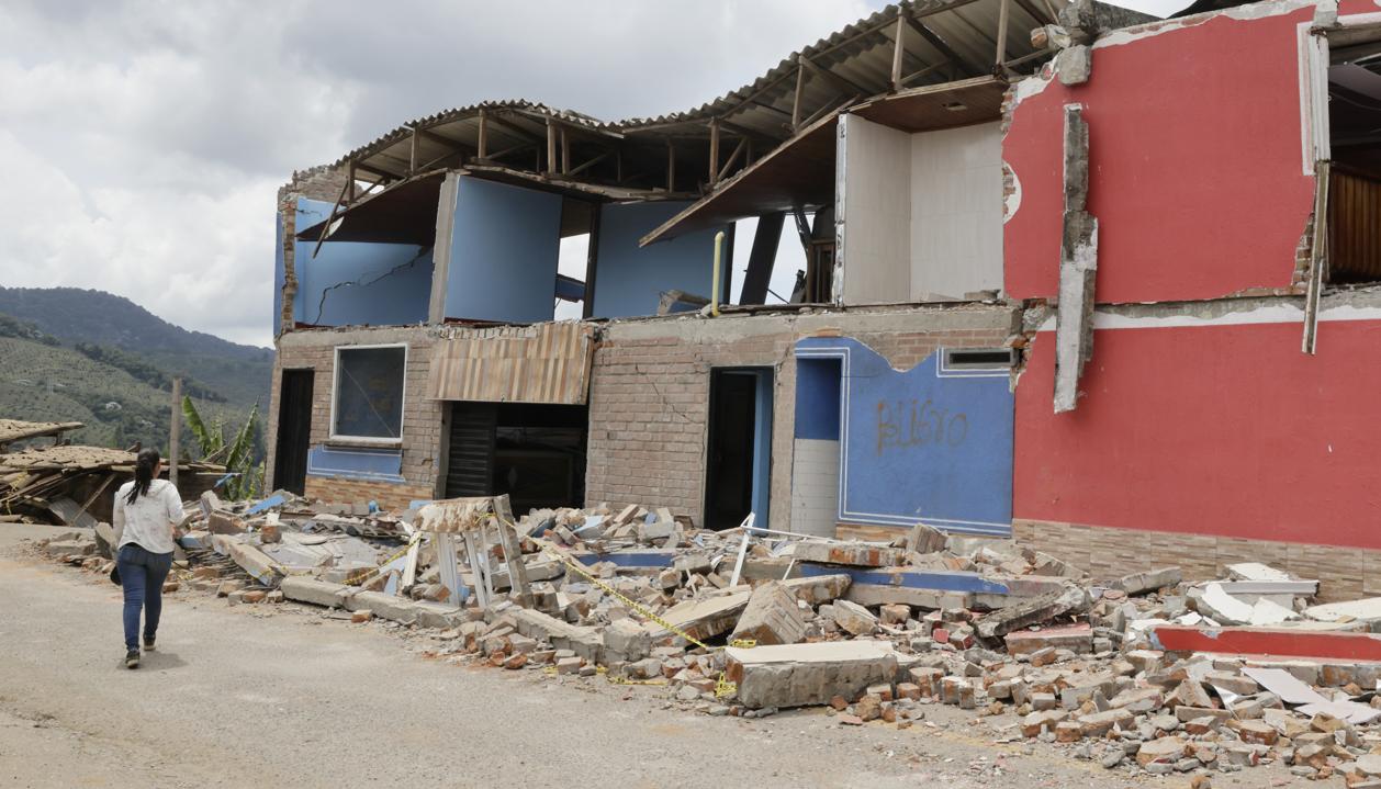 Casas afectadas por el terremoto de magnitud 7,4 del pasado lunes, en el municipio de Ansermanuevo, Valle del Cauca.