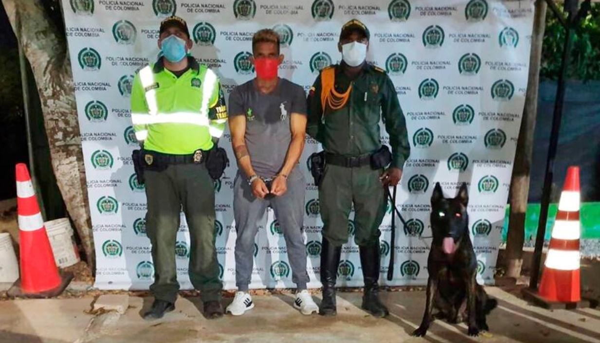 Yair Alberto Escobar Puerta cuando fue capturado en enero de 2021.  