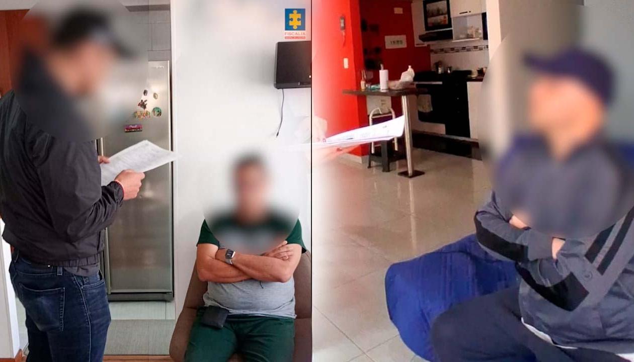 Dos de los capturados por parte del CTI de la Fiscalía. 