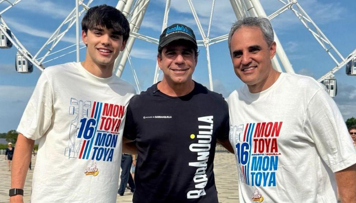 Sebastián Montoya, Alex Char y Juan Pablo Montoya.
