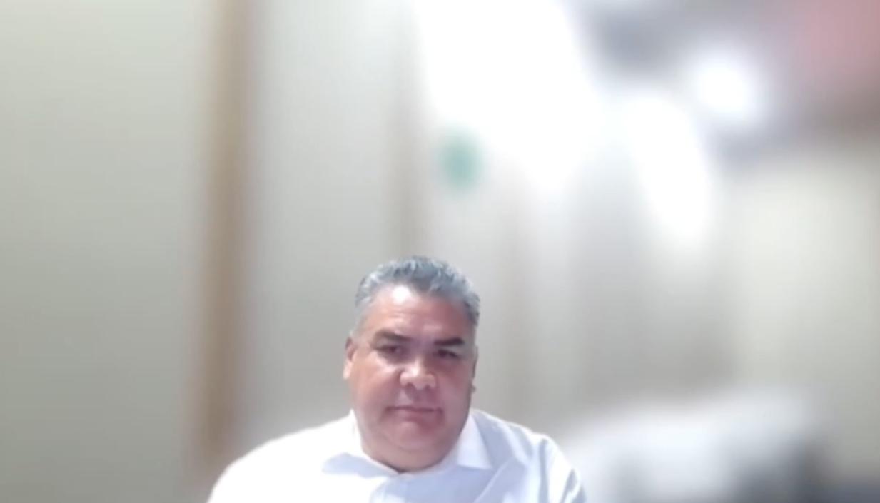 Luis Carlos Gutiérrez Martínez durante la audiencia virtual. 