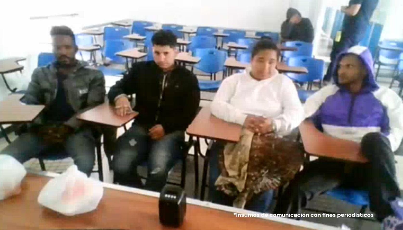 Las cuatro personas imputadas por el atentado a la emisora. 