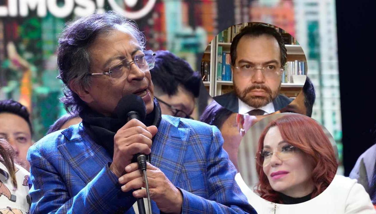 El Presidente Gustavo Petro, su abogado Alejandro Carranza y la exrepresentante Gloria Arizabaleta.