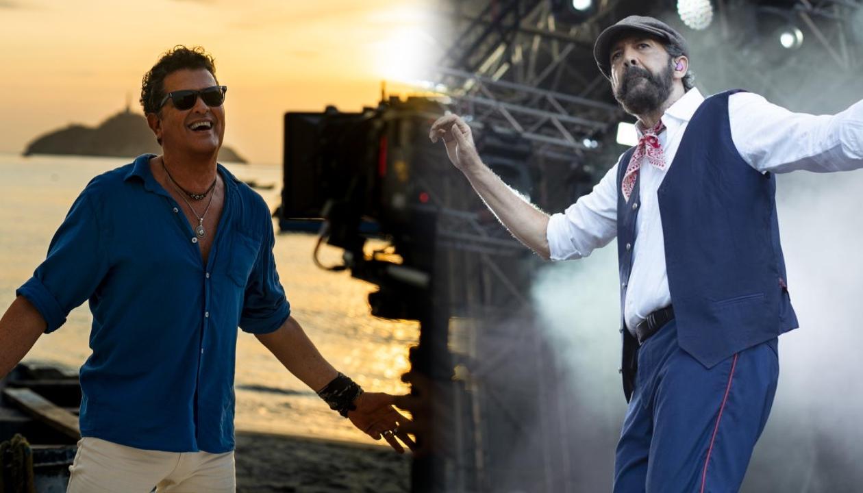 El cantante samario Carlos Vives y el dominicano Juan Luis Guerra.