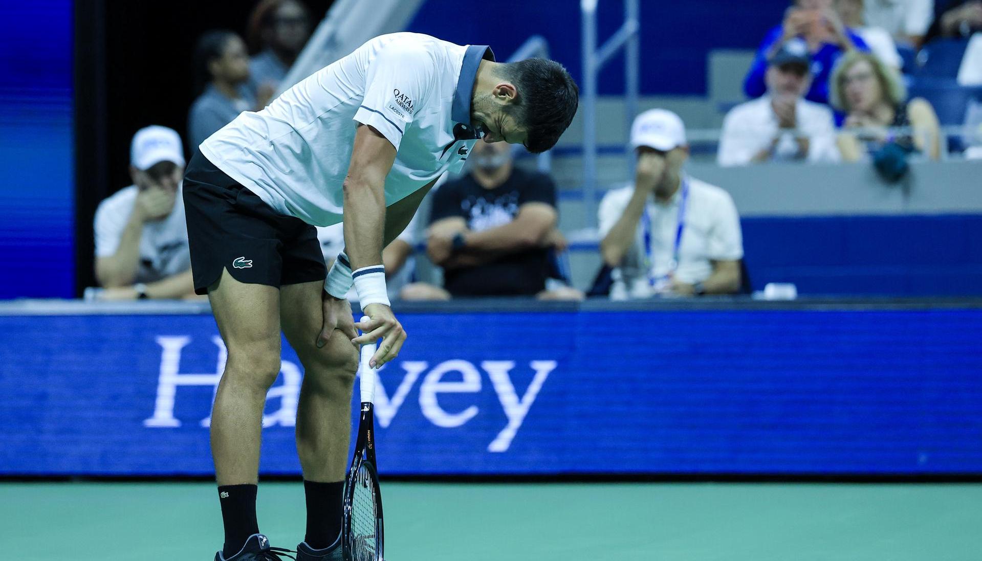 El serbio Novak Djokovic en su derrota.