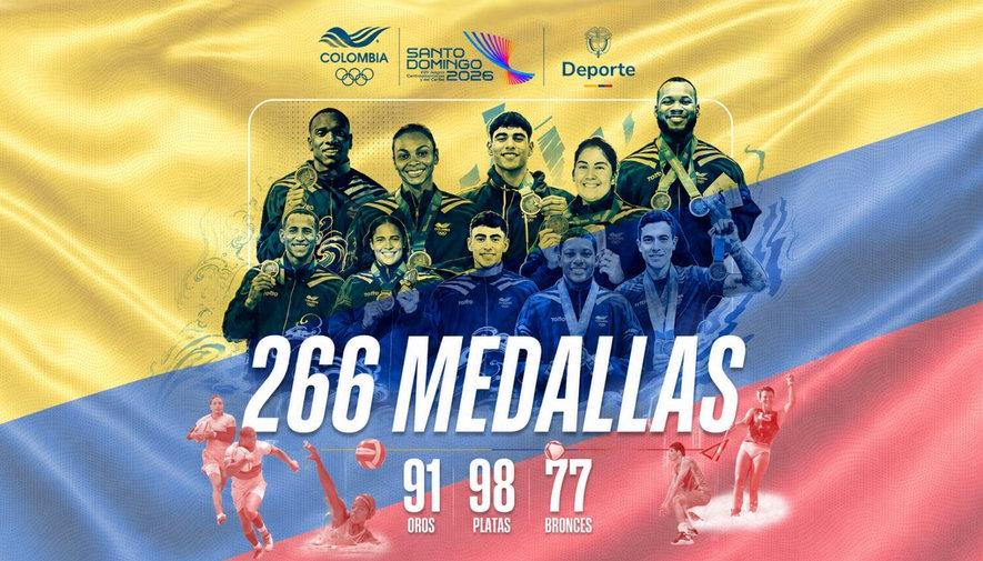 Flayer del Comité Olímpico Colombiano celebrando segundo lugar de Colombia