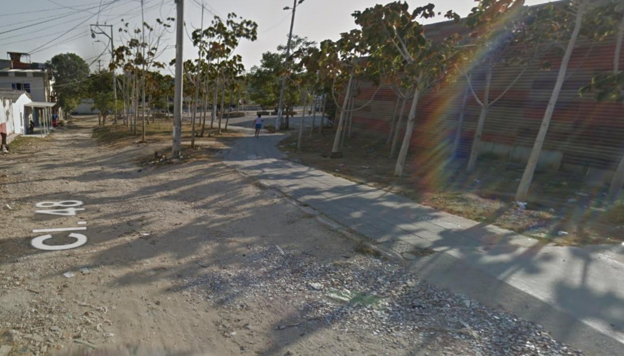 Lugar donde fue asesinado el joven al mediodía de este domingo. 