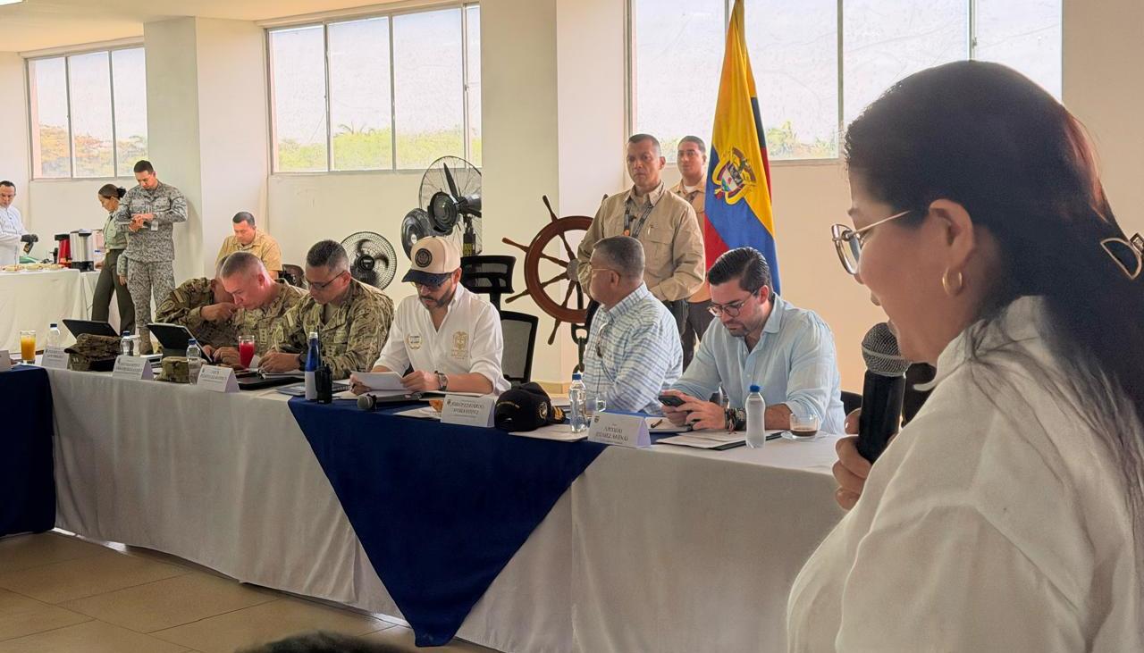 La Alcaldesa de Soledad interviniendo en el Consejo de Seguridad de este domingo