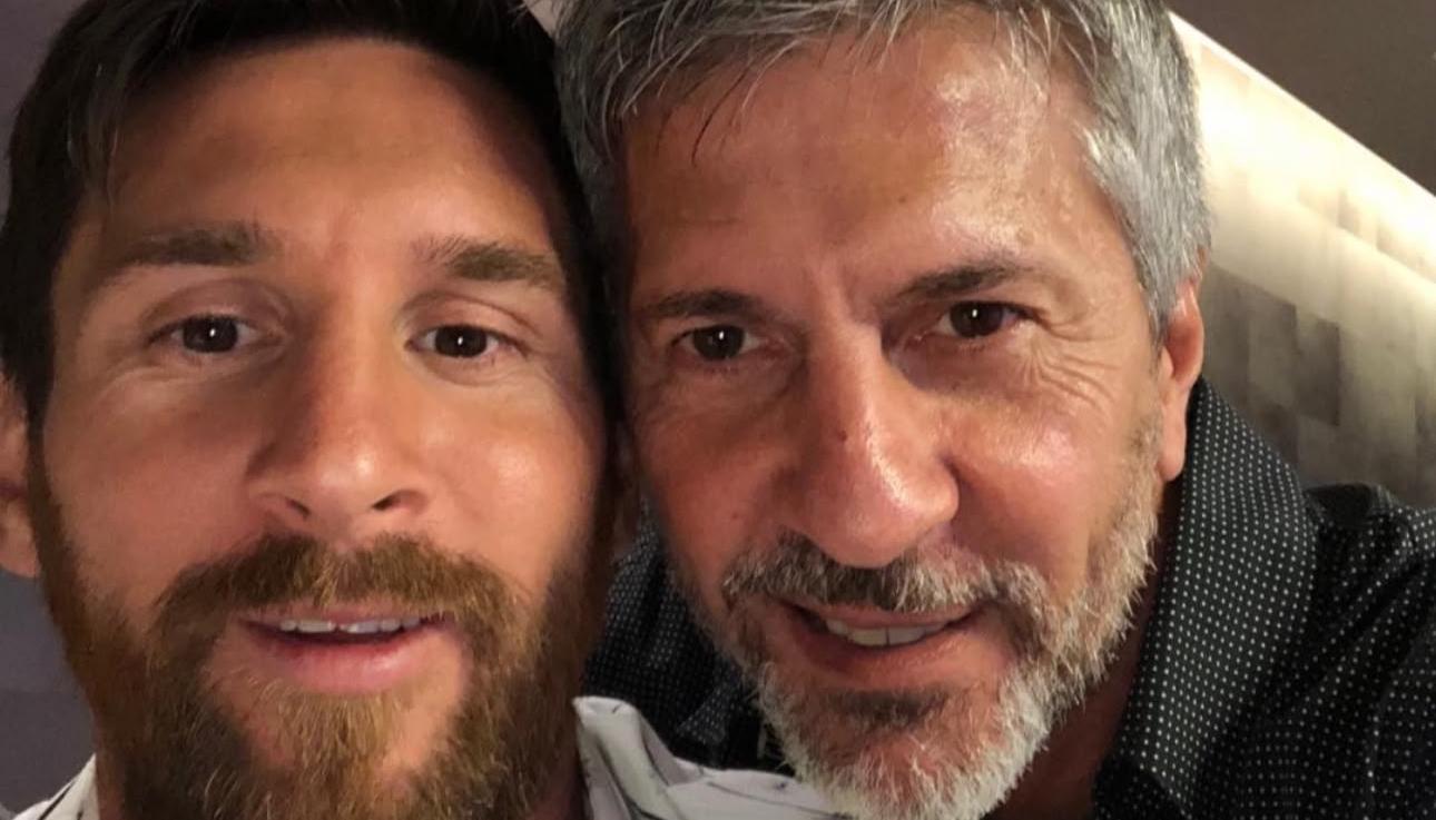 Lionel Messi junto a su papá, Jorge Messi.