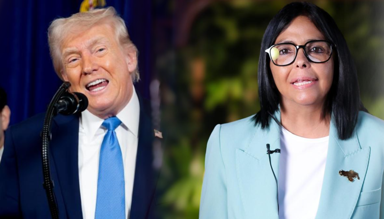 Donald Trump y Delcy Rodriguez.