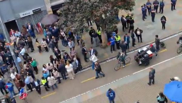 Imagen de la evacuación en Bogotá.