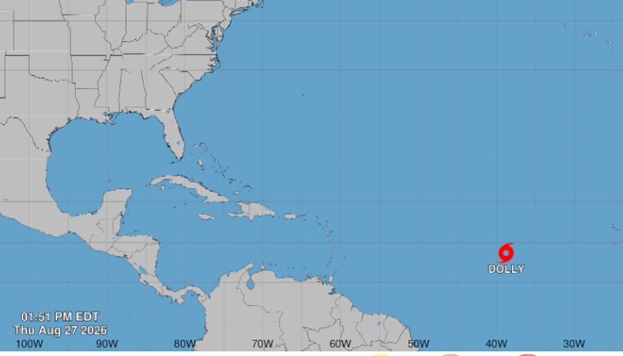 Lugar donde se encuentra actualmente la tormenta tropical. 