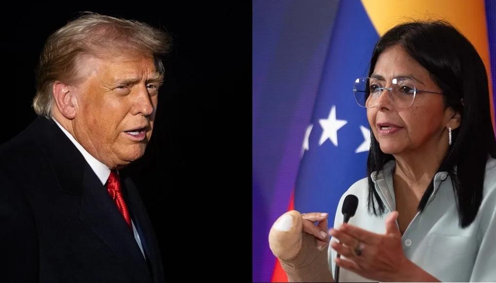 Donald Trump y Delcy Rodríguez.