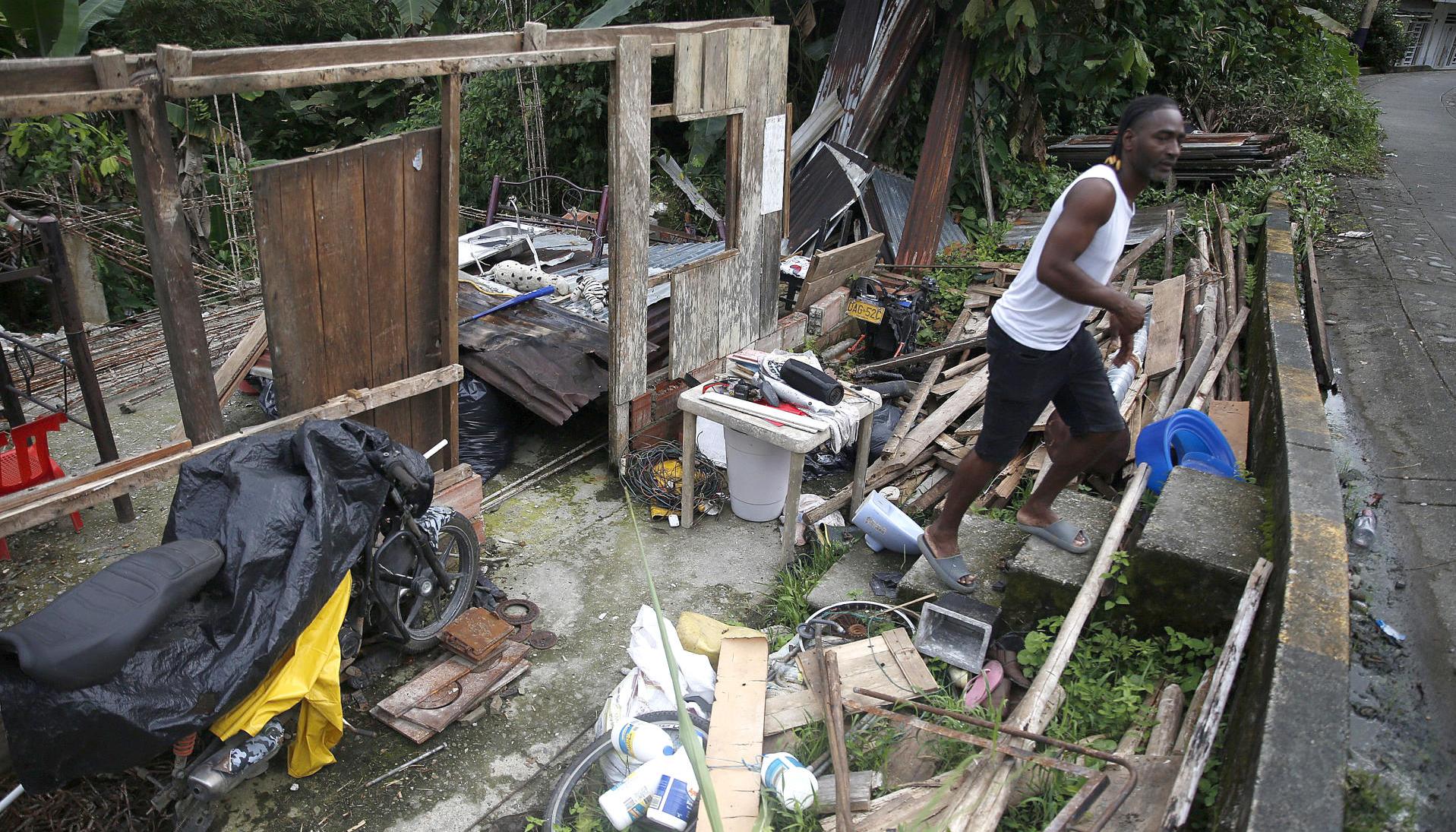 Una vivienda afectada en zona rural de Buenaventura tras el terremoto.
