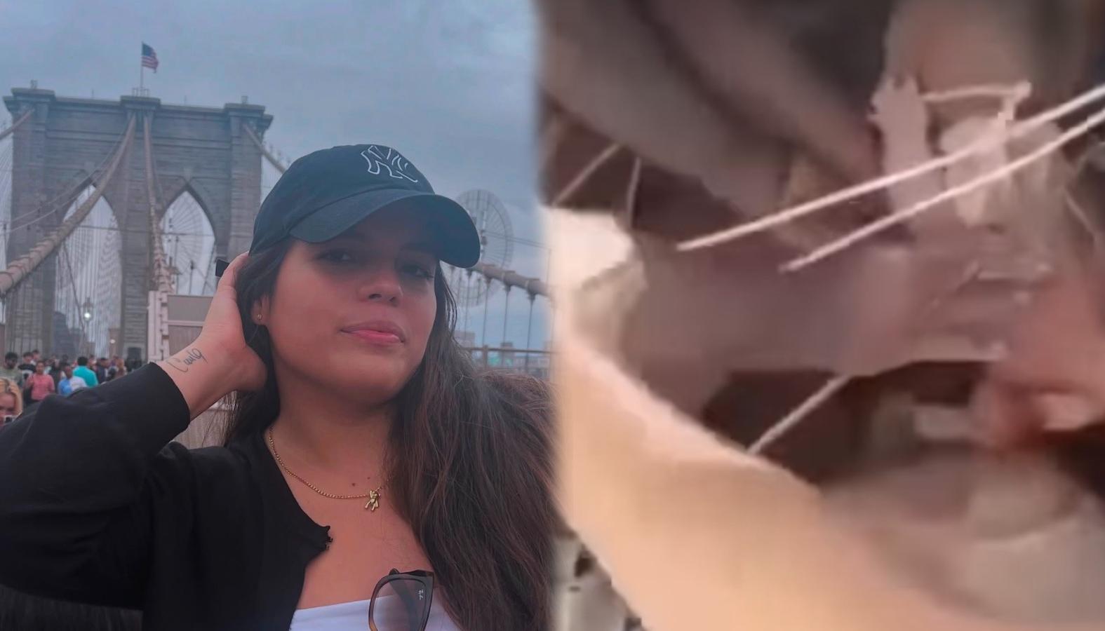 Valentina Vanegas y la imagen de su bebé rescatado.