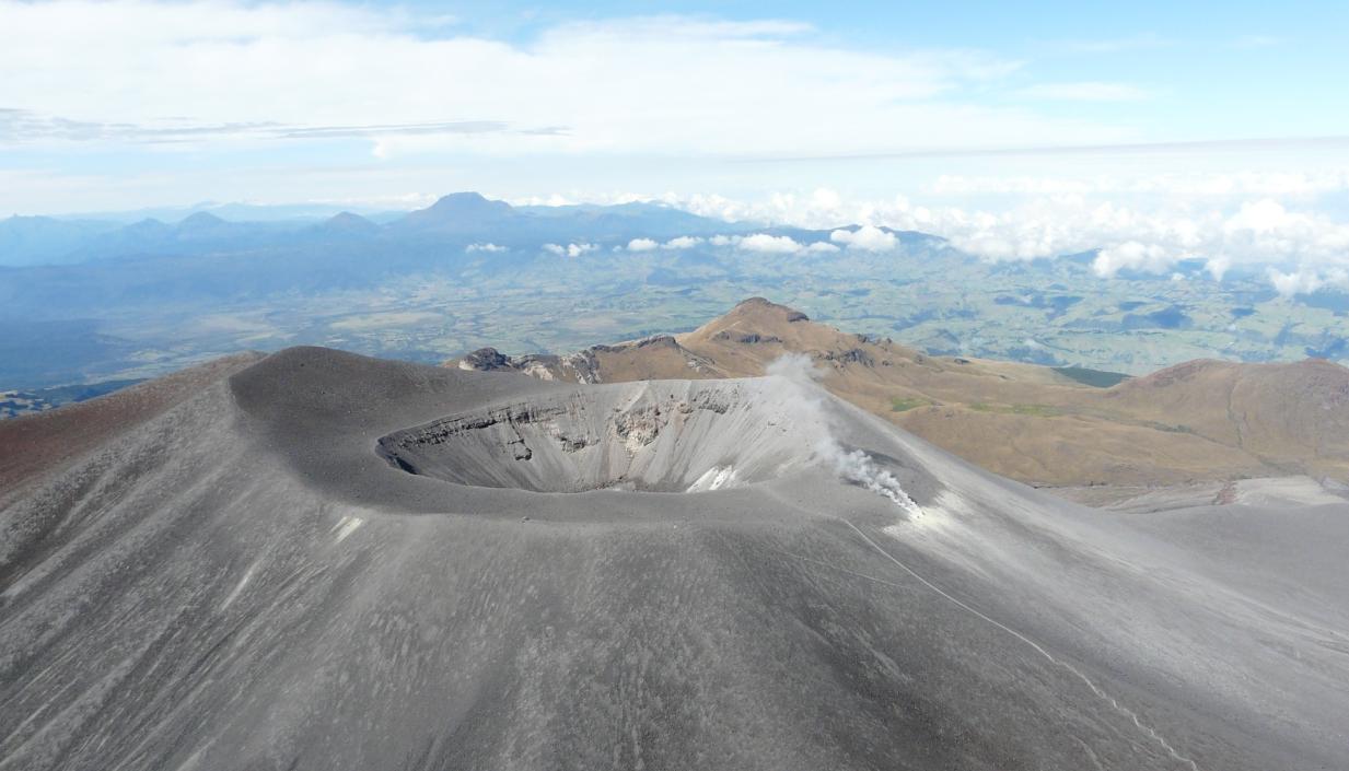 Volcán Puracé, ubicado en el departamento del Cauca. 
