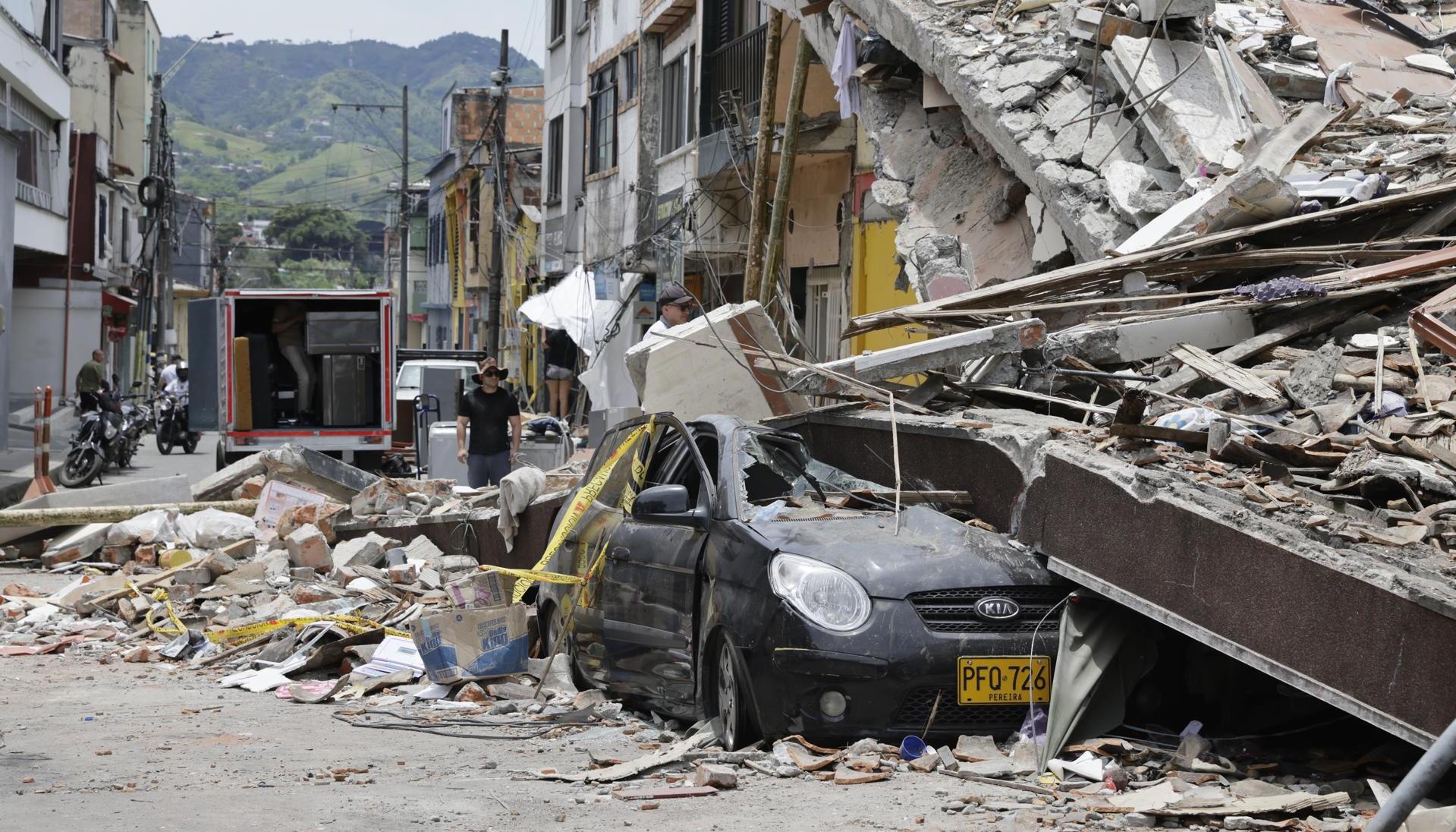 Zona destruida por el terremoto.