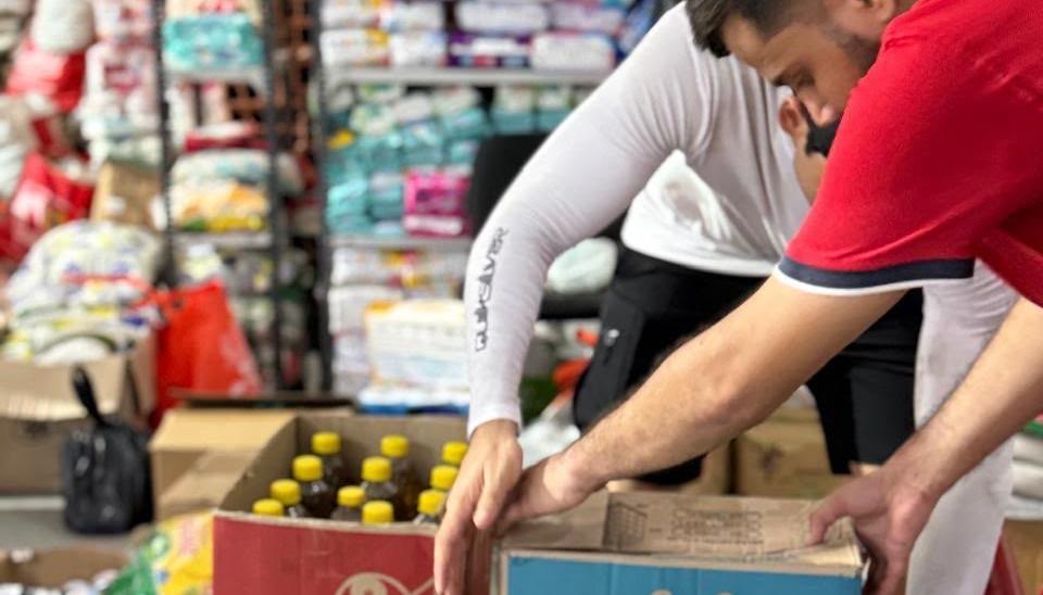 Centro de acopio para donaciones. 