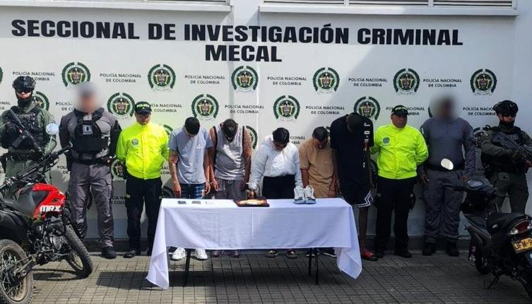 Los cinco detenidos por el crimen de María Camila Potosí, ocurrido el 16 de julio, en Cali.