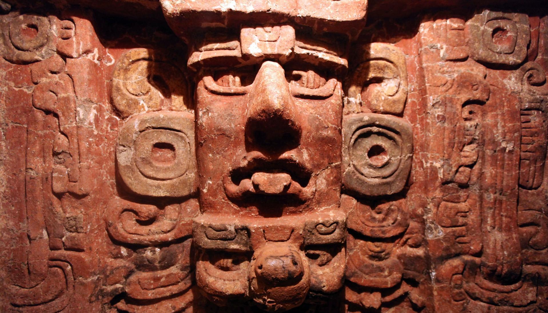 Una escultura del Templo Margarita, ubicado en el parque arqueológico de Río Amarillo. 