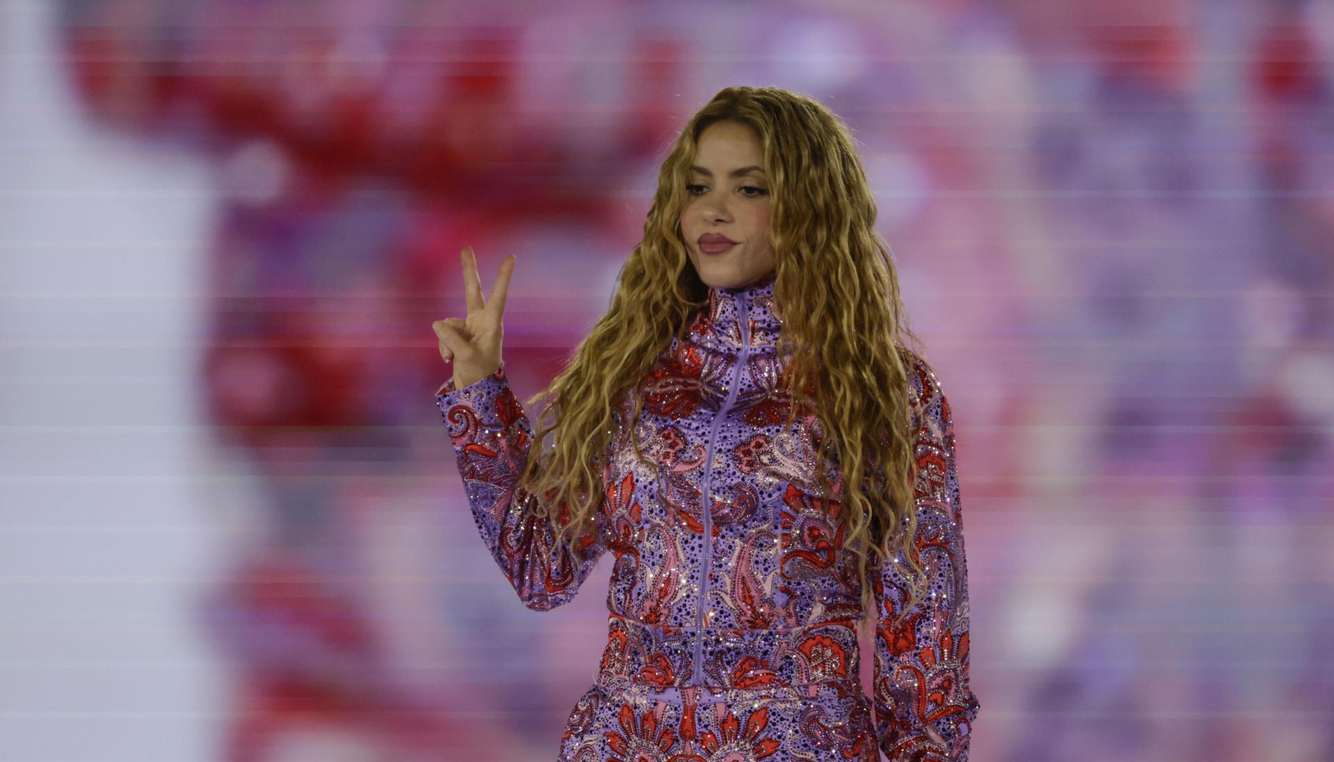 La cantante Shakira durante el primero de sus conciertos.