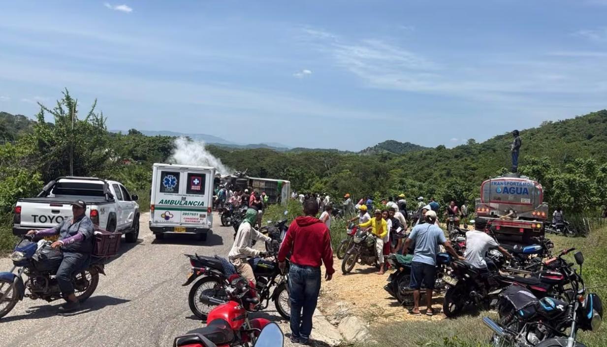 Lugar donde ocurrió el accidente del bus escolar. 
