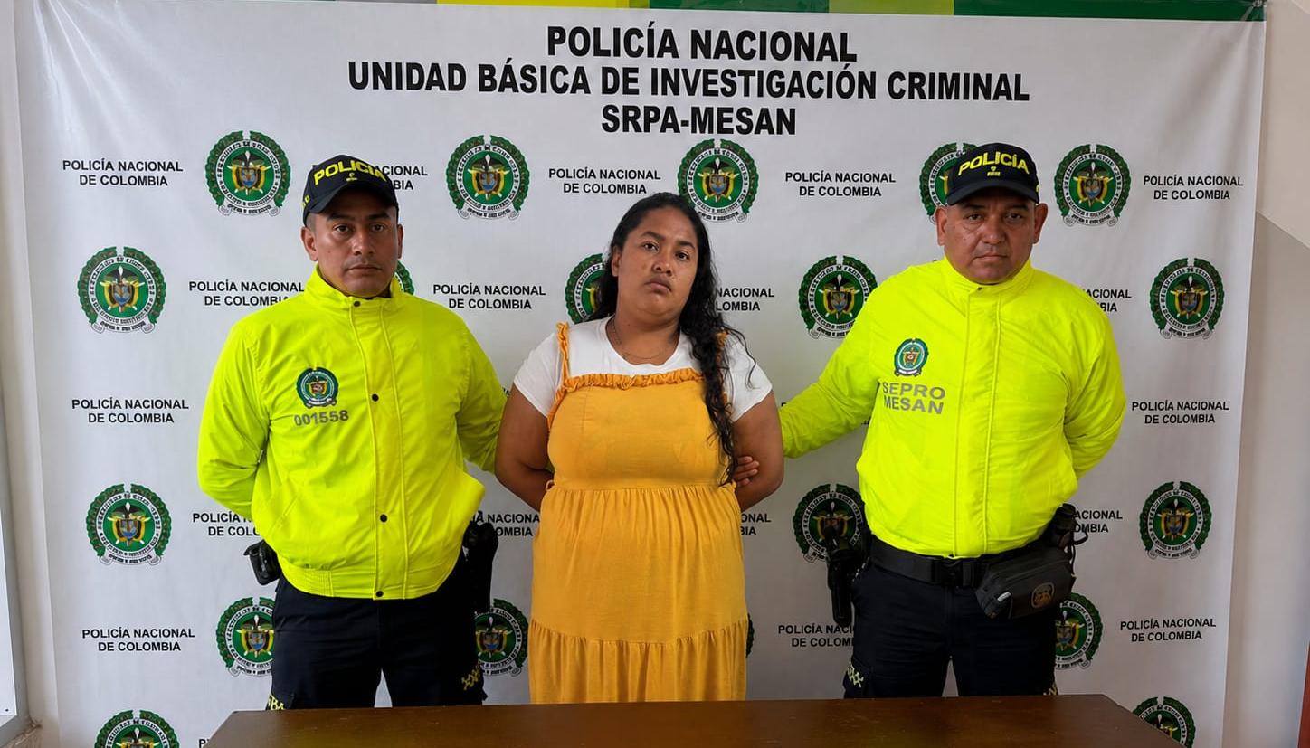 Barlis Marina Rada Ortiz tras ser capturada. 