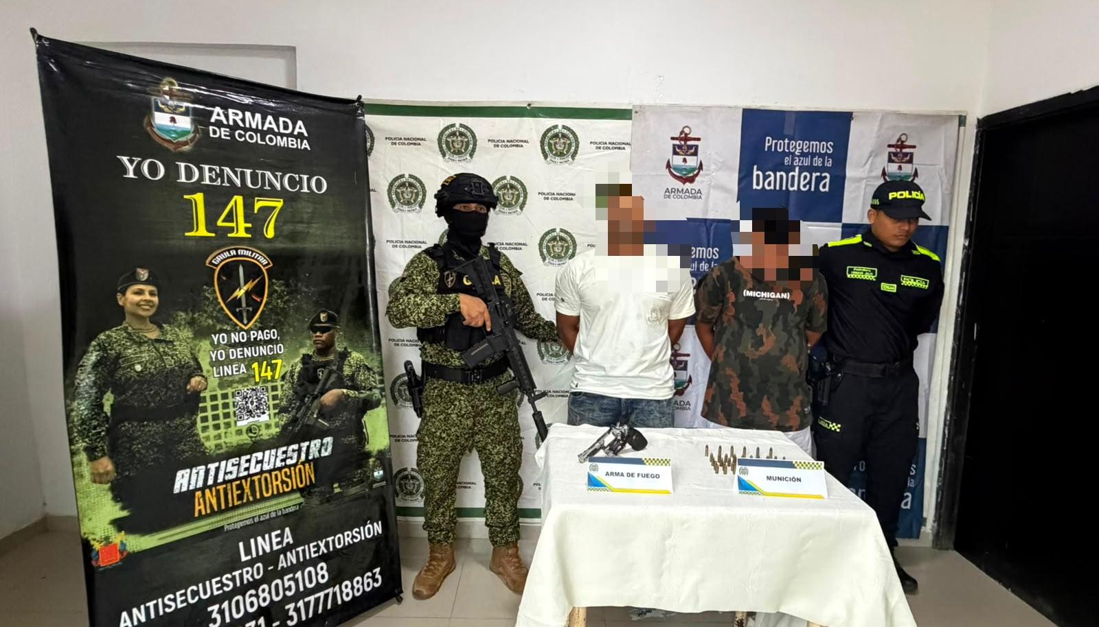 Las capturas fueron realizadas por la Armada Nacional y la Policía.  