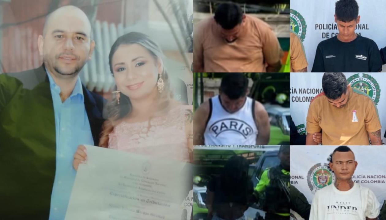 Alias 'Pinocho' y su pareja. De lado derecho, los otros 12 capturados. 