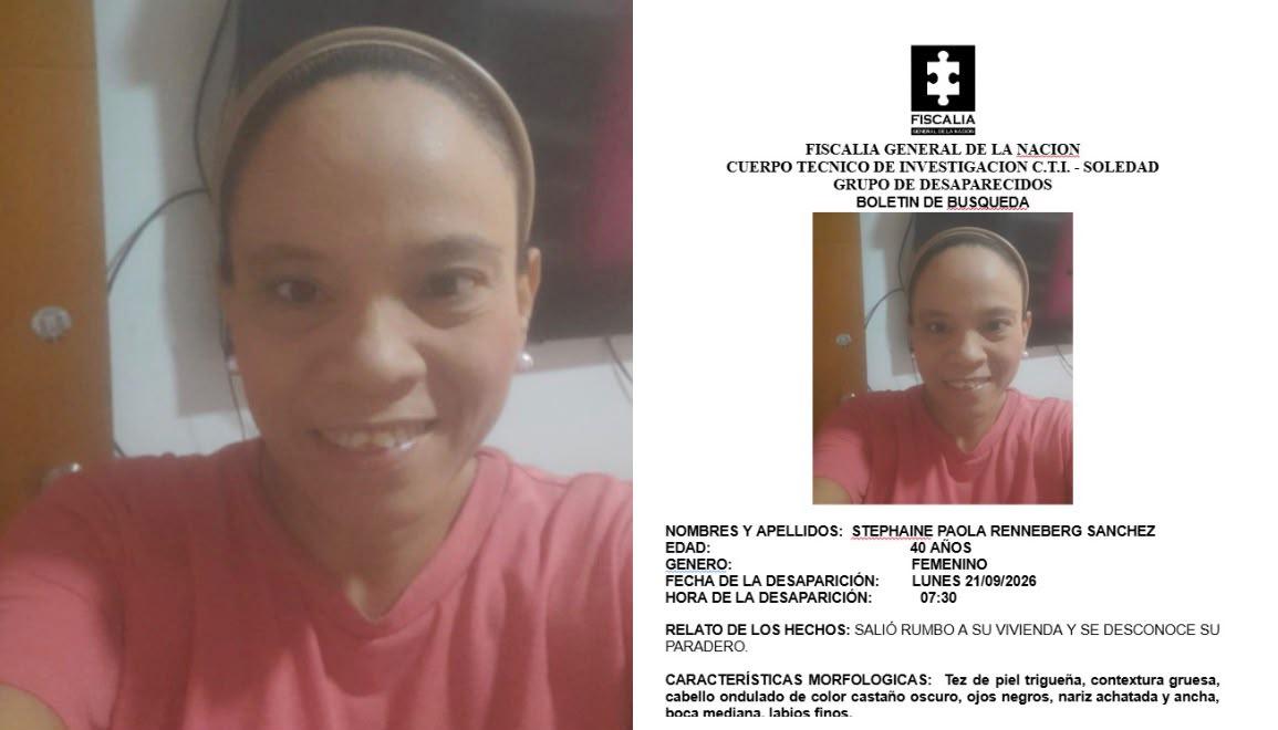 Stephaine Paola Renneberg Sánchez, desaparecida. 