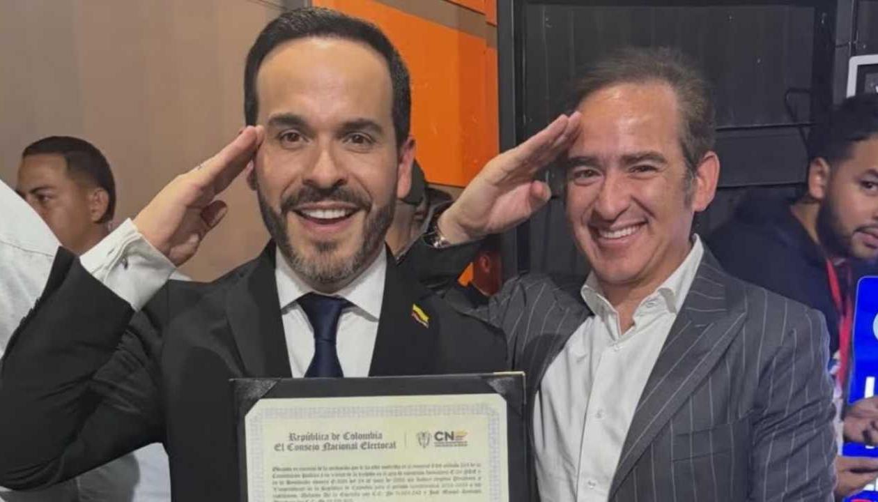 El Presidente Abelardo De La Espriella y Joaquín Gutiérrez.