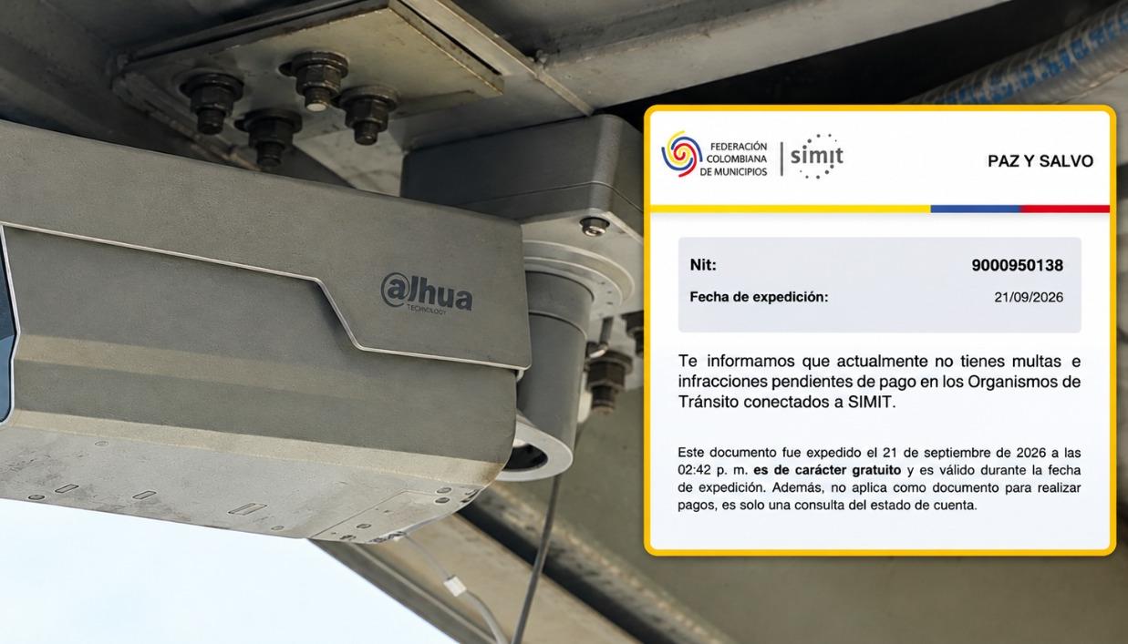 En el SIMIT la empresa aparece paz y salvo de fotomultas, pero en el sistema de la Secretaría de Movilidad no. 