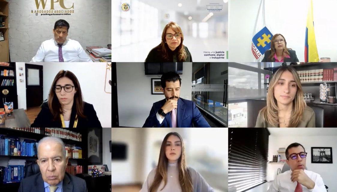 Aspecto de la audiencia virtual de este lunes y en donde se encontraba Laura Sarabia. 