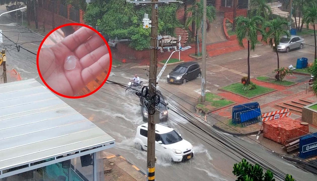 Fuertes lluvias de esta tarde en Barranquilla. En algunos sectores se reporta caída de granizo. 