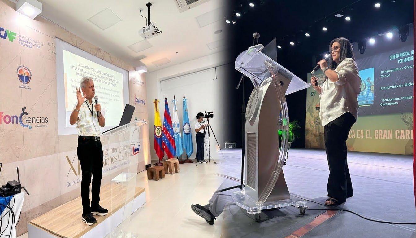 Los docentes e investigadores Javier Jiménez y Alba Pupo.