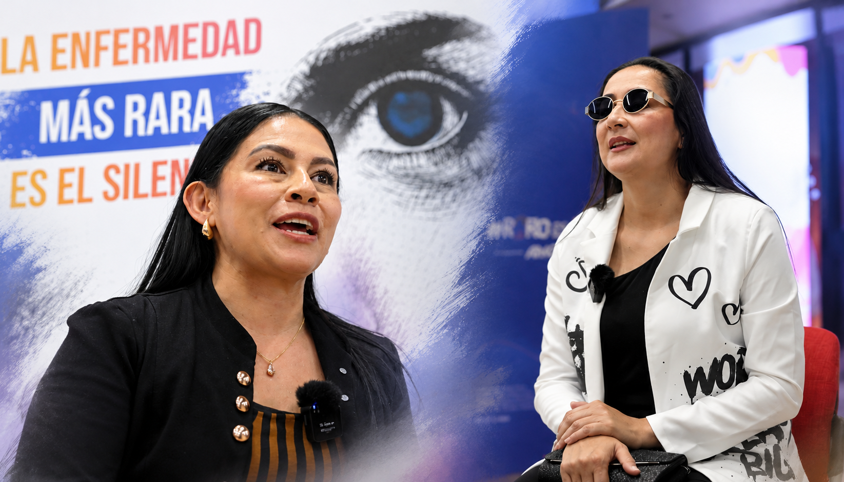Marcela Quintero, paciente con neuromielitis óptica y Luceny Vanegas, paciente de enfermedad ocular tiroidea.