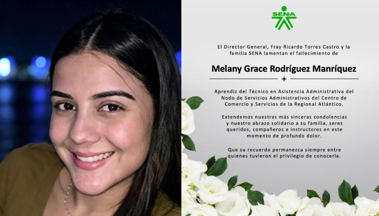 Melany y la nota de condolencia del Sena