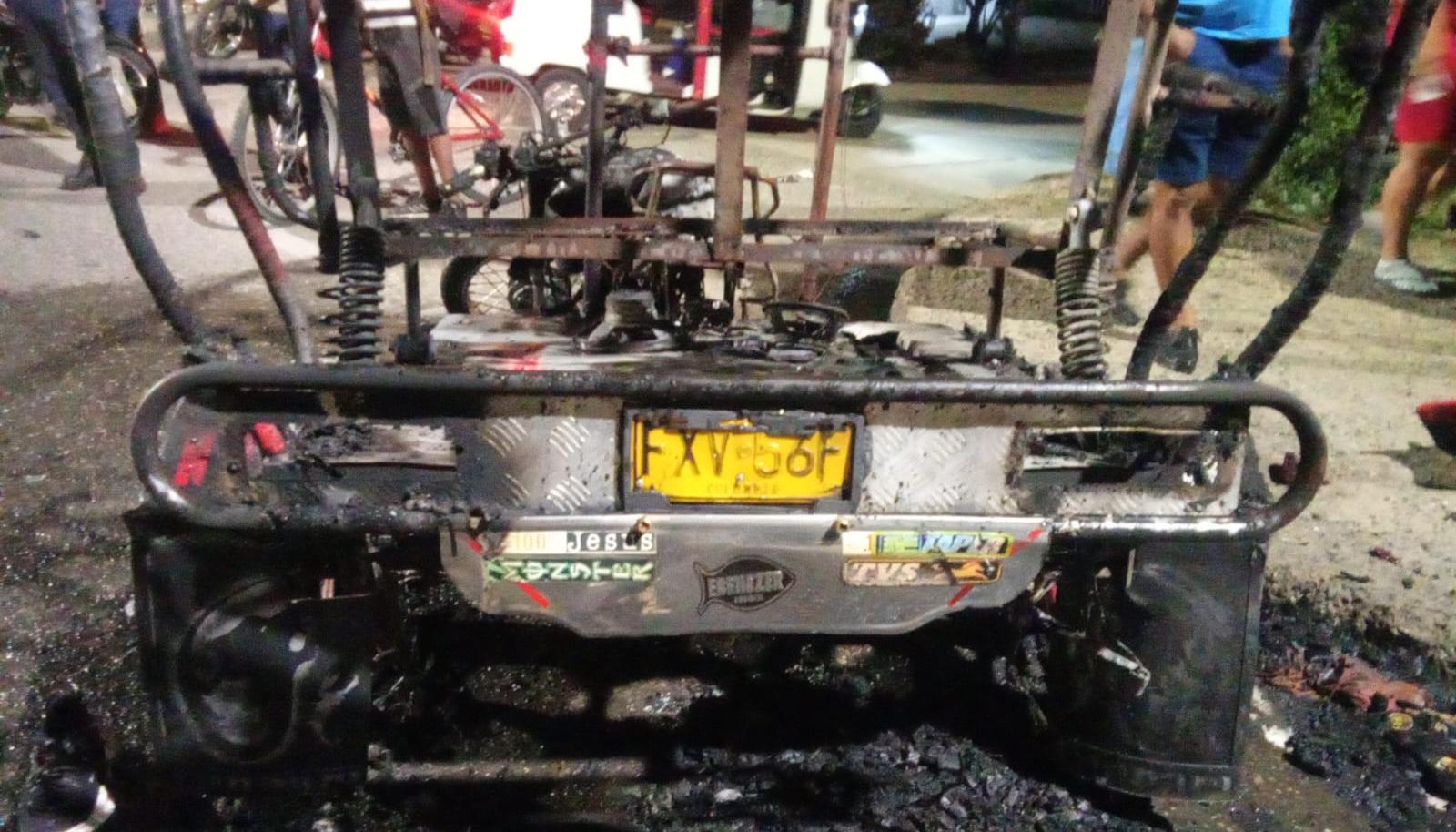 Así quedó el motocarro.