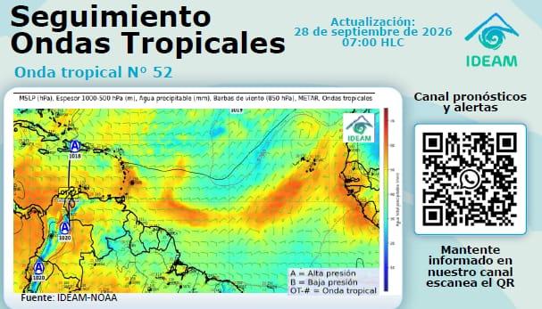Seguimiento a la onda tropical por parte del Ideam. 