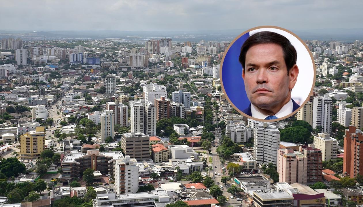 Panorámica de Barranquilla y el Secretario de Estado de los Estados Unidos, Marco Rubio.