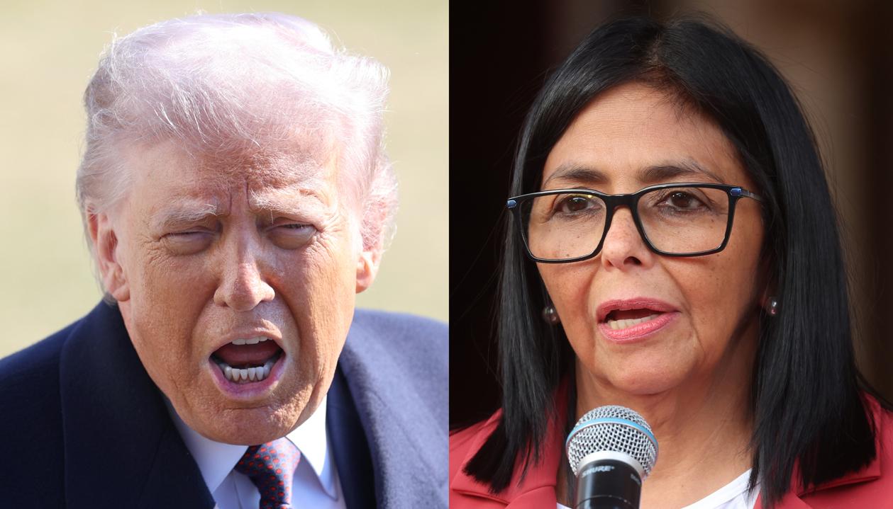 Donald Trump y Delcy Rodríguez.