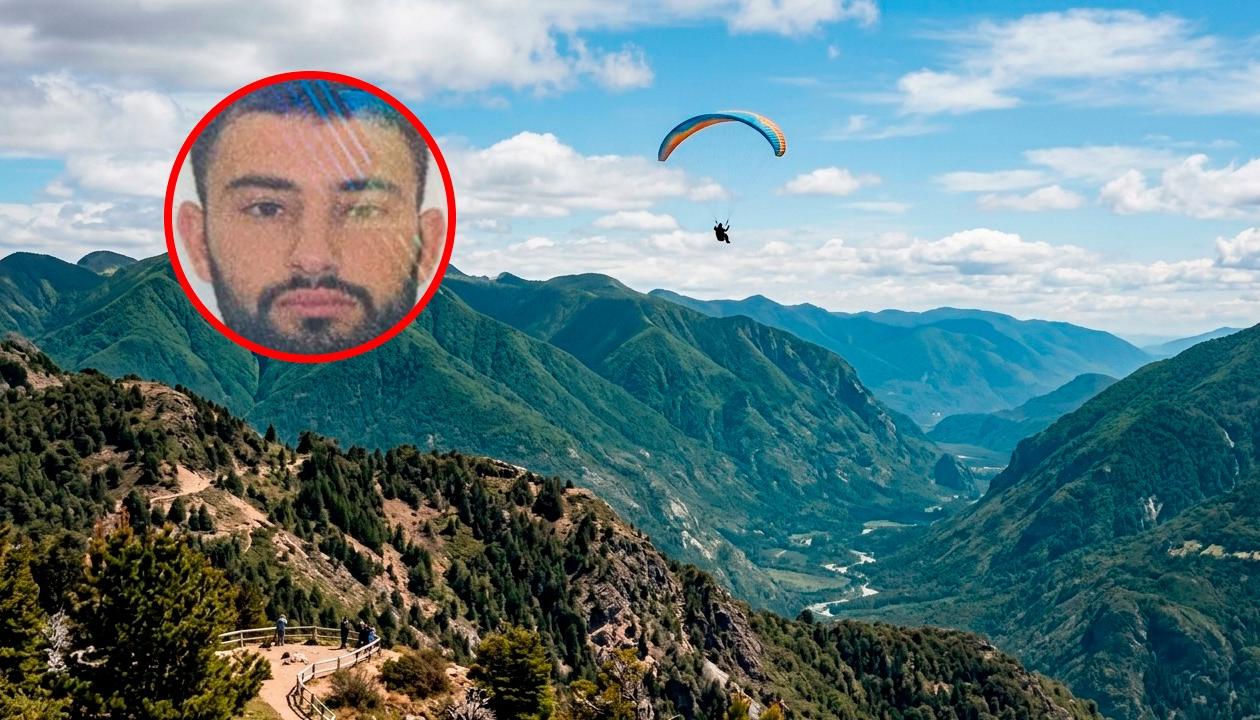 Noam Maman, de 23 años, iba en un parapente similar a este cuando se precipitó a tierra. 