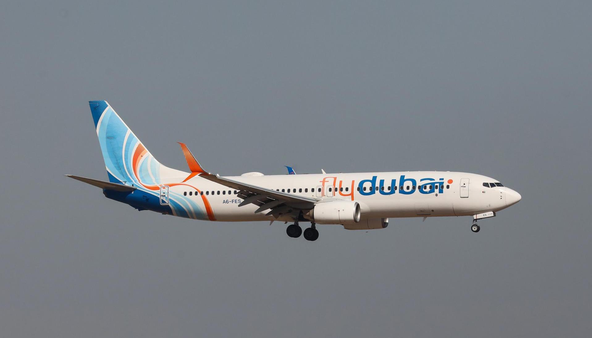 Un avión de la aerolínea emiratí Flydubai. 