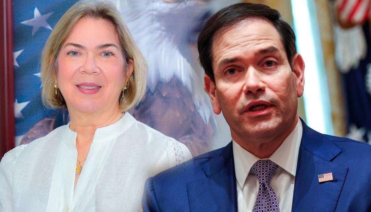 Vicky Ibáñez, directora ejecutiva de AmCham Atlántico y Magdalena; Marco Rubio, secretario de Estado de Estados Unidos.