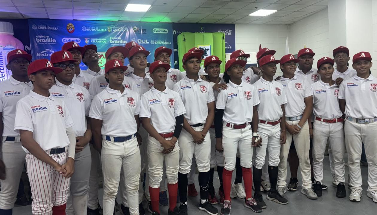 Integrantes de la selección Atlántico de béisbol sub-15.