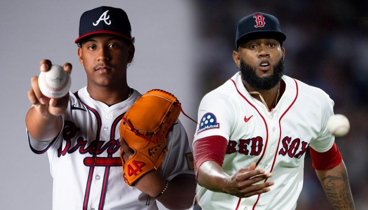 Los lanzadores colombianos Didier Fuentes y Tyron Guerrero.