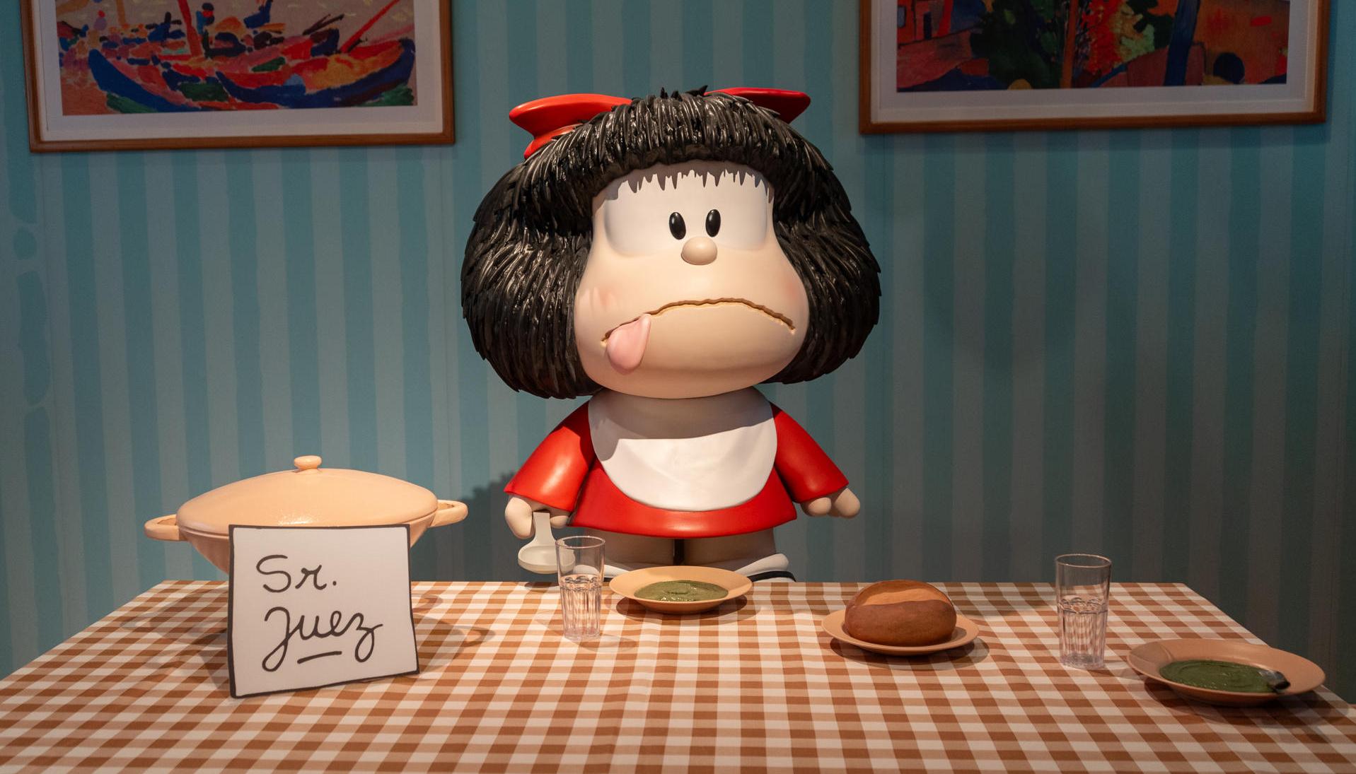 Escenografía de la exposición Mafalda Inmersiva.